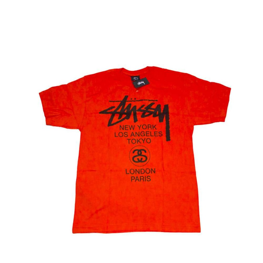 Heritage * | Stussy World Tour Ss Tee Orange 3903168 Discount