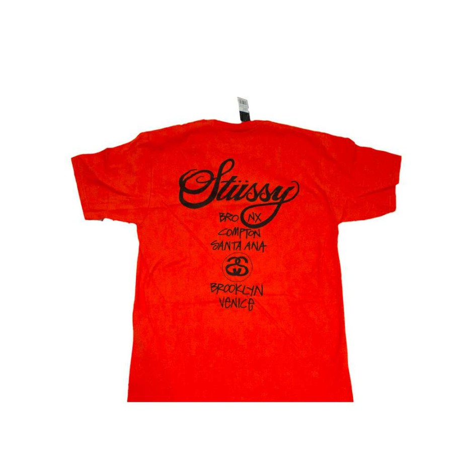 Heritage * | Stussy World Tour Ss Tee Orange 3903168 Discount