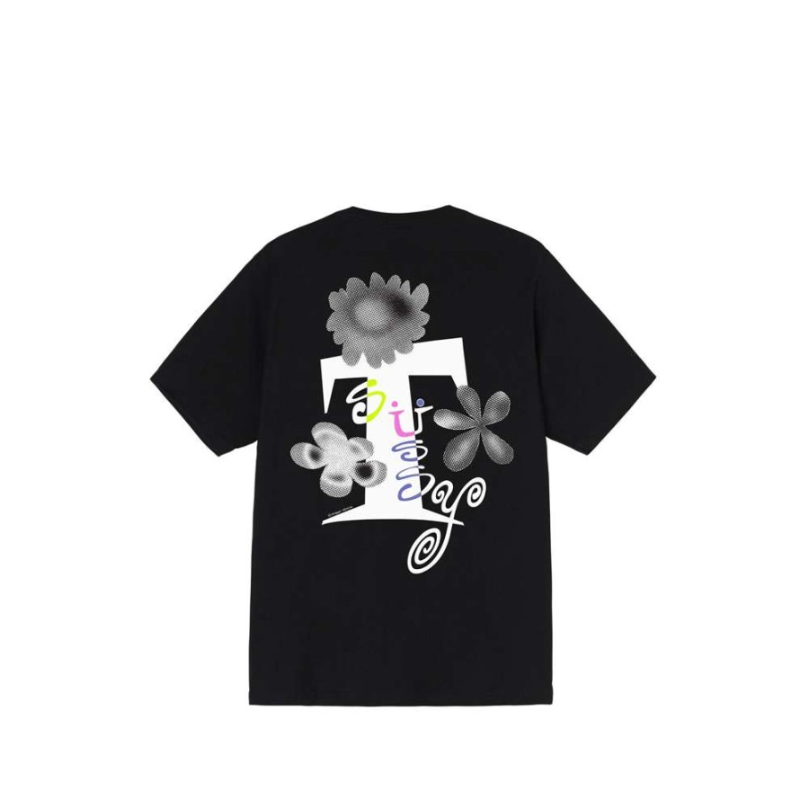 T-Shirts & Polo * | Stussy Acid Flowers Tee Black 1904737 Promotion