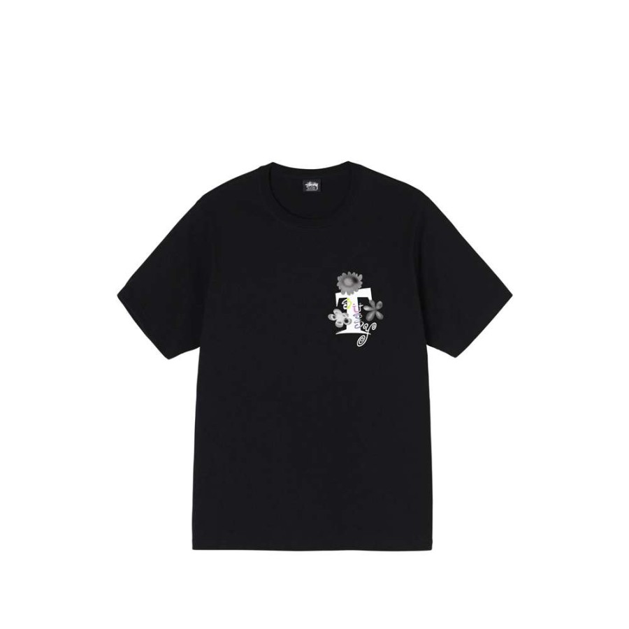 T-Shirts & Polo * | Stussy Acid Flowers Tee Black 1904737 Promotion