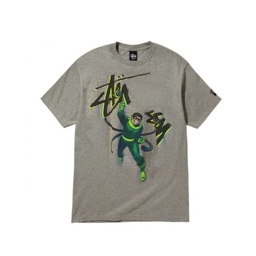 Heritage * | Stussy Marvel Dr Octopus Doc Ock T-Shirt Manica Corta Serie Limitata Grey Discount