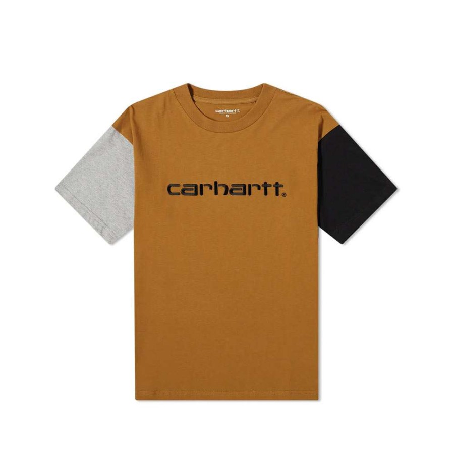 T-Shirts & Polo * | Carhartt Wip S/S Carhartt Tricol T-Shirt Hamilton Brown I028359_Hz_00 Discount