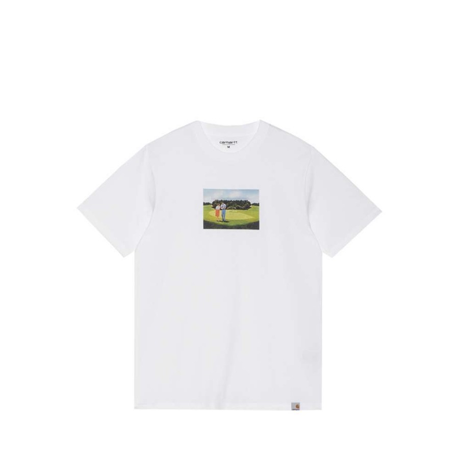 T-Shirts & Polo * | Carhartt Wip S/S Hole 19 T-Shirt White I029614-3 Promotion