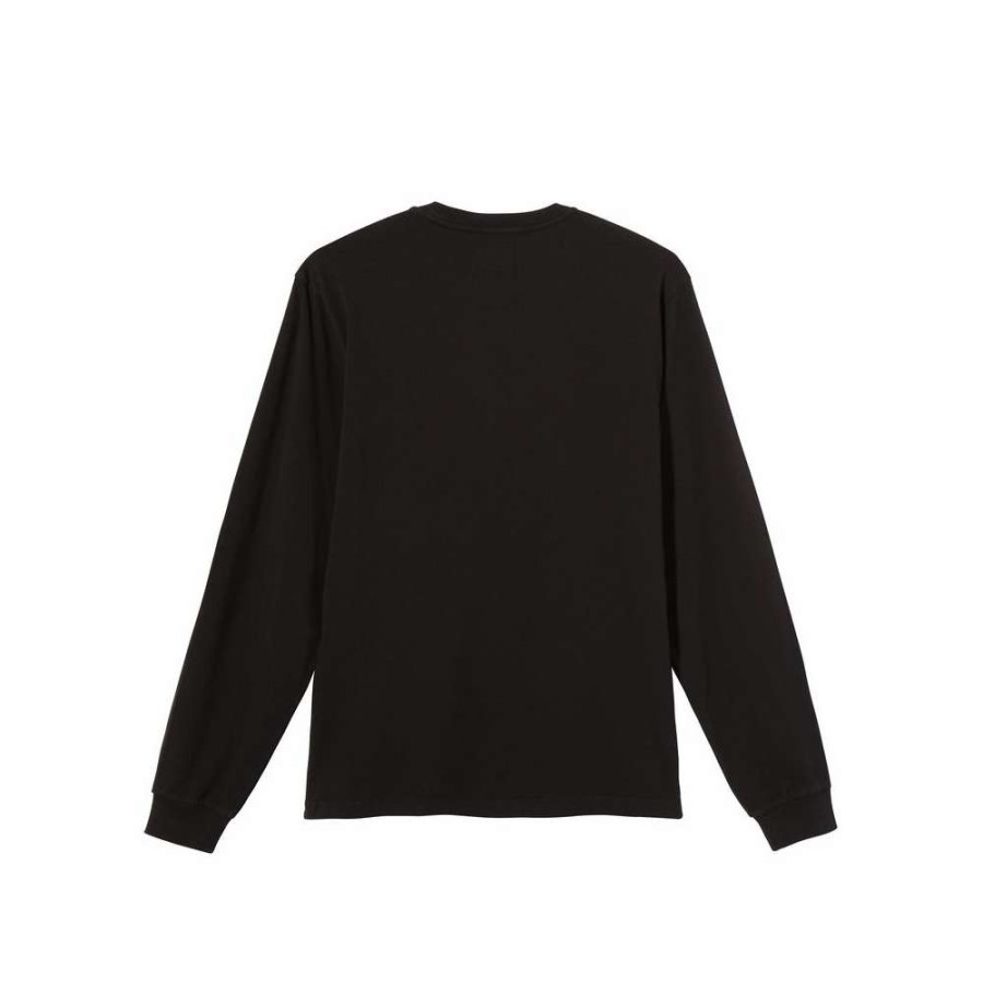 T-Shirts & Polo * | Stussy Overdyed Ls Crew Black 1140242 Promotion