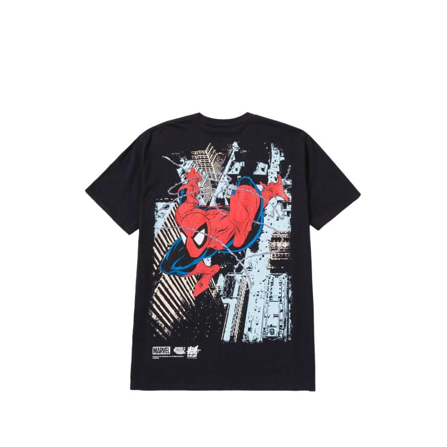 T-Shirts & Polo * | Huf Spider-Man S/S T-Shirt Black Ts01892 Sale