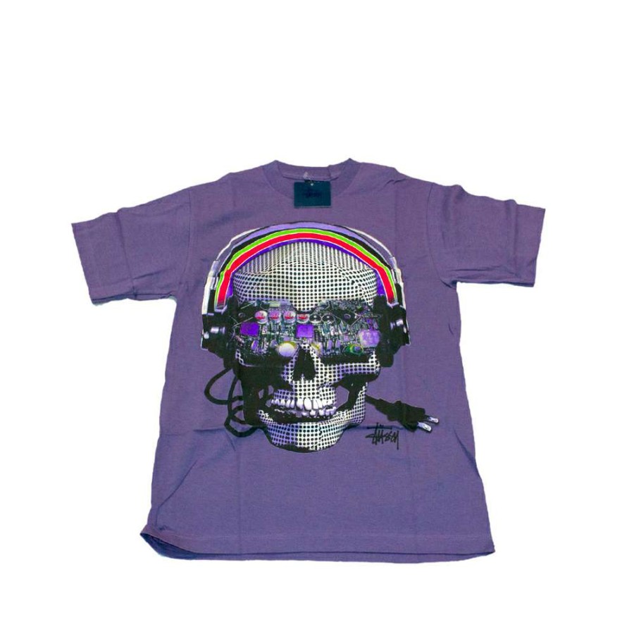 Heritage * | Stussy Cyber Skull Tee Purple Limited Edition 1901108 Sale