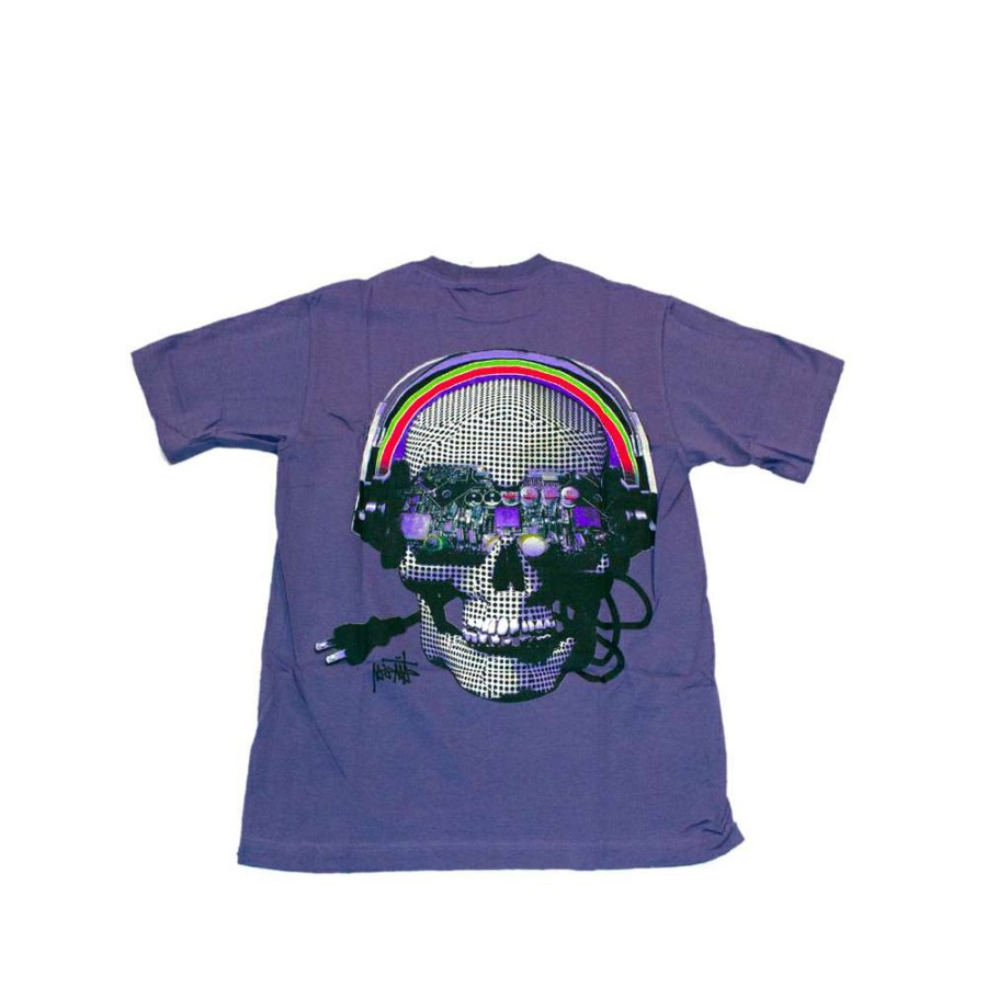 Heritage * | Stussy Cyber Skull Tee Purple Limited Edition 1901108 Sale