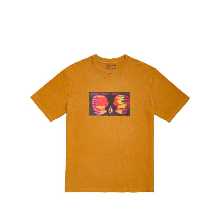 T-Shirts & Polo * | Volcom Animoscillator Fa S/S T-Shirt Mustard Gold A5232107 Sale