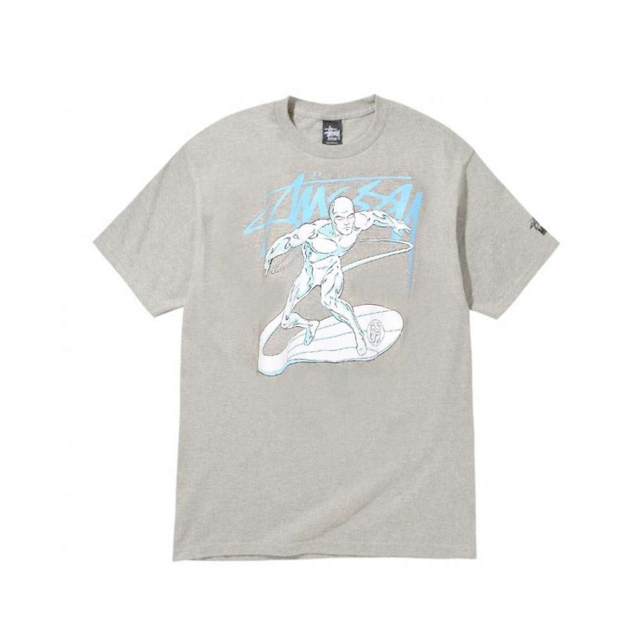 Heritage * | Stussy Marvel Silver Surfer T-Shirt Manica Corta Serie Limitata Grey Sale