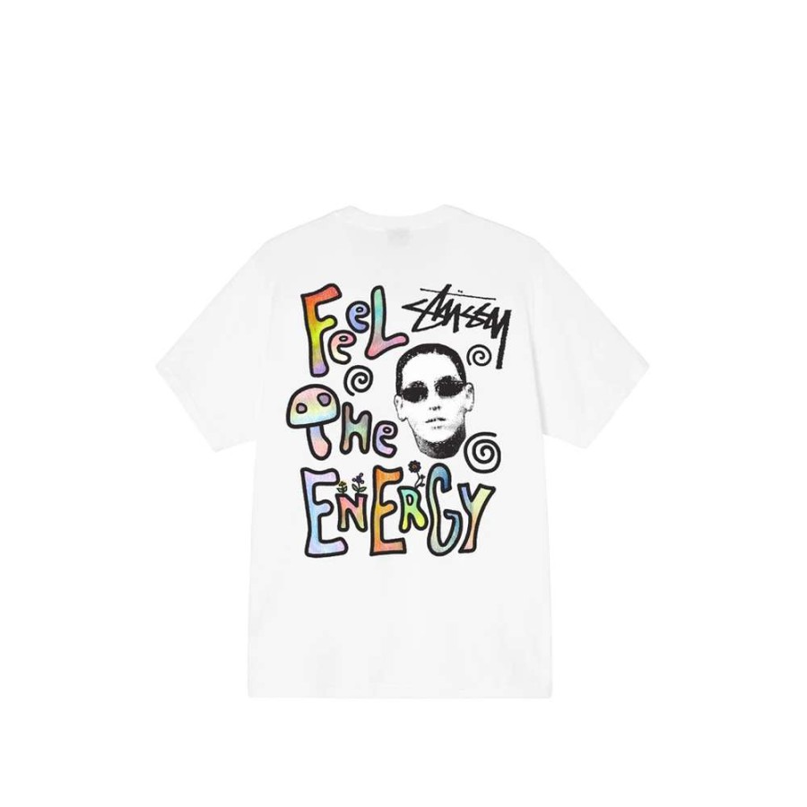 T-Shirts & Polo * | Stussy Energy Tee White 1904740 Promotion