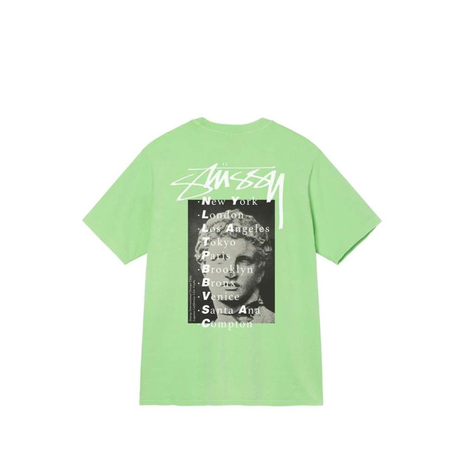 T-Shirts & Polo * | Stussy Statue Pigment Dyed Tee Green 1904773 Sale