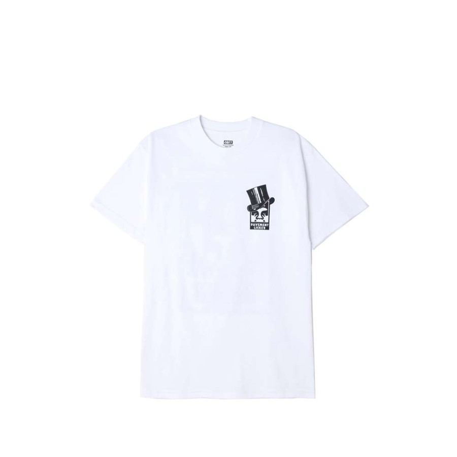 T-Shirts & Polo * | Pavement Licker X Obey Top Hat Classic T-Shirt White 165262991M Sale