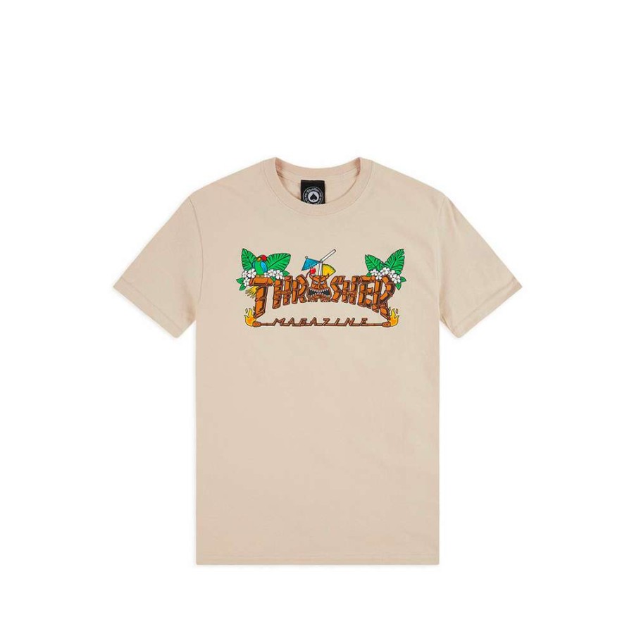 T-Shirts & Polo * | Thrasher Tiki T-Shirt Sand Discount