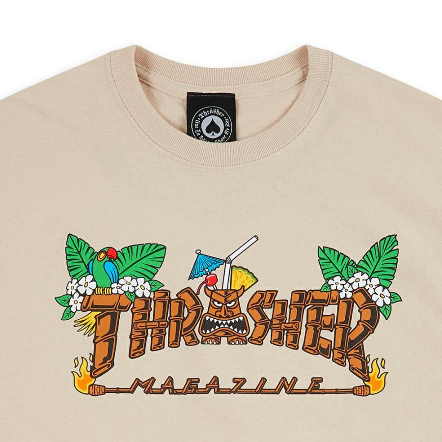 T-Shirts & Polo * | Thrasher Tiki T-Shirt Sand Discount