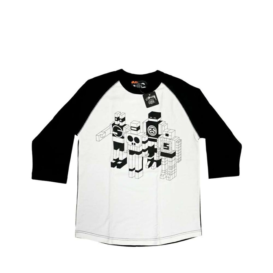 Heritage * | Stussy X Delta Long Sleeved Tee White / Black Limited Edition Promotion