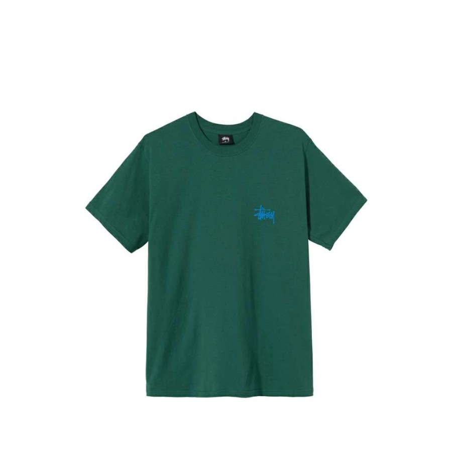 T-Shirts & Polo * | Stussy Basic Tee Dark Green 1904615 Discount