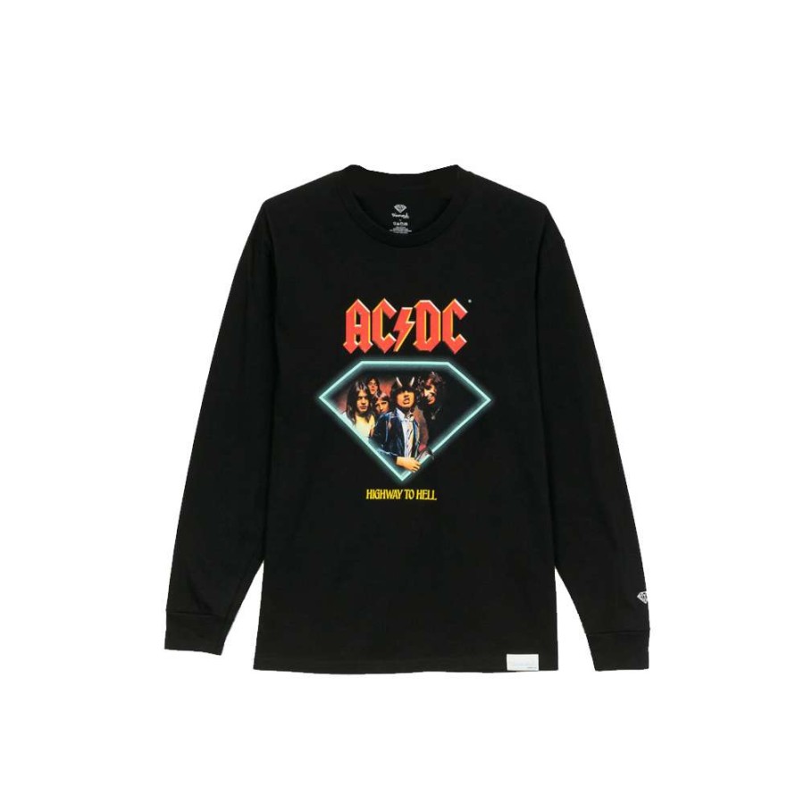 T-Shirts & Polo * | Diamond X Ac/Dc Highway To Hell Ls Tee Black C20Dmpa500 Diamond Supply Co. Sale