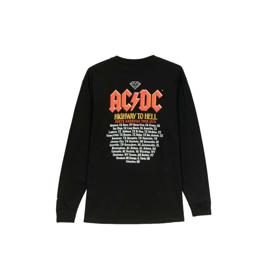 T-Shirts & Polo * | Diamond X Ac/Dc Highway To Hell Ls Tee Black C20Dmpa500 Diamond Supply Co. Sale