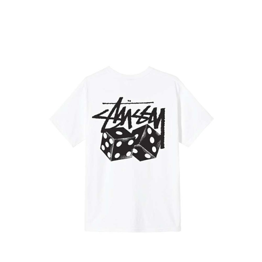 T-Shirts & Polo * | Stussy Pair Of Dice Tee White 1904627 Discount