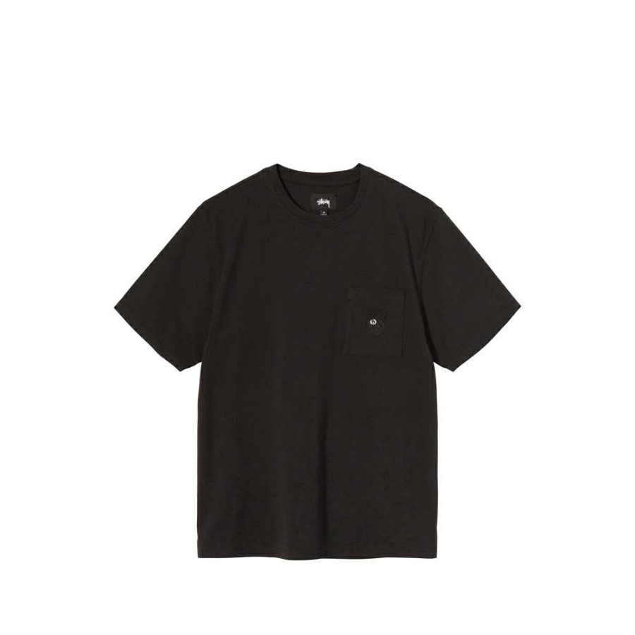 T-Shirts & Polo * | Stussy 8 Ball Pocket Crew Black 1140236 Sale