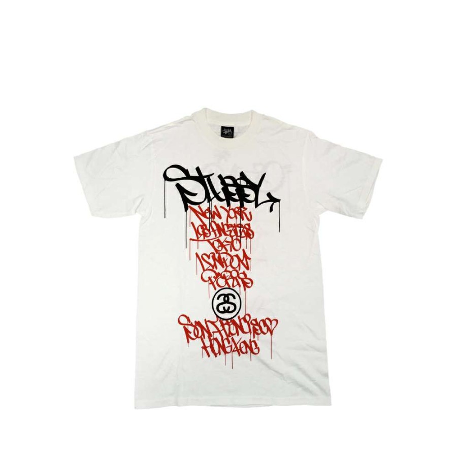 Heritage * | Stussy White Tee World Tour 2006 Grey Pvc S6Sc1901232 Limited Edition Promotion