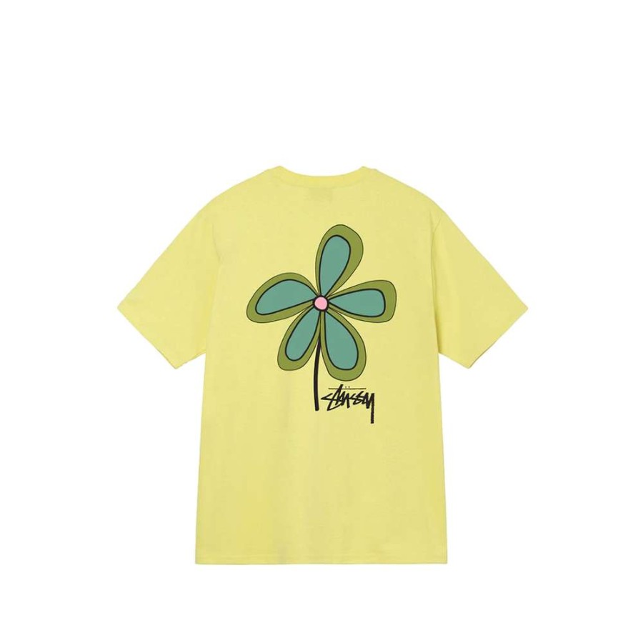 T-Shirts & Polo * | Stussy Flower Tee Yellow 1904764 Sale