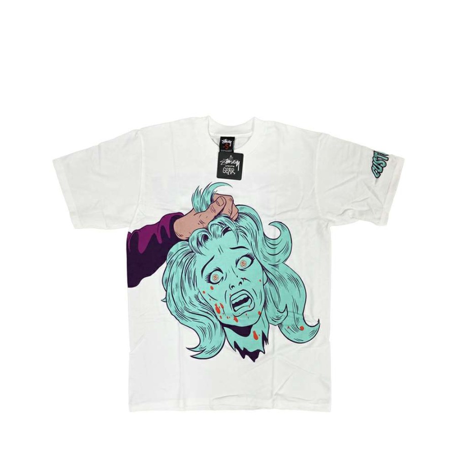 Heritage * | Stussy Customade Diabolical Gear Head White Tee Limited Edition Fcsc1901918 Discount