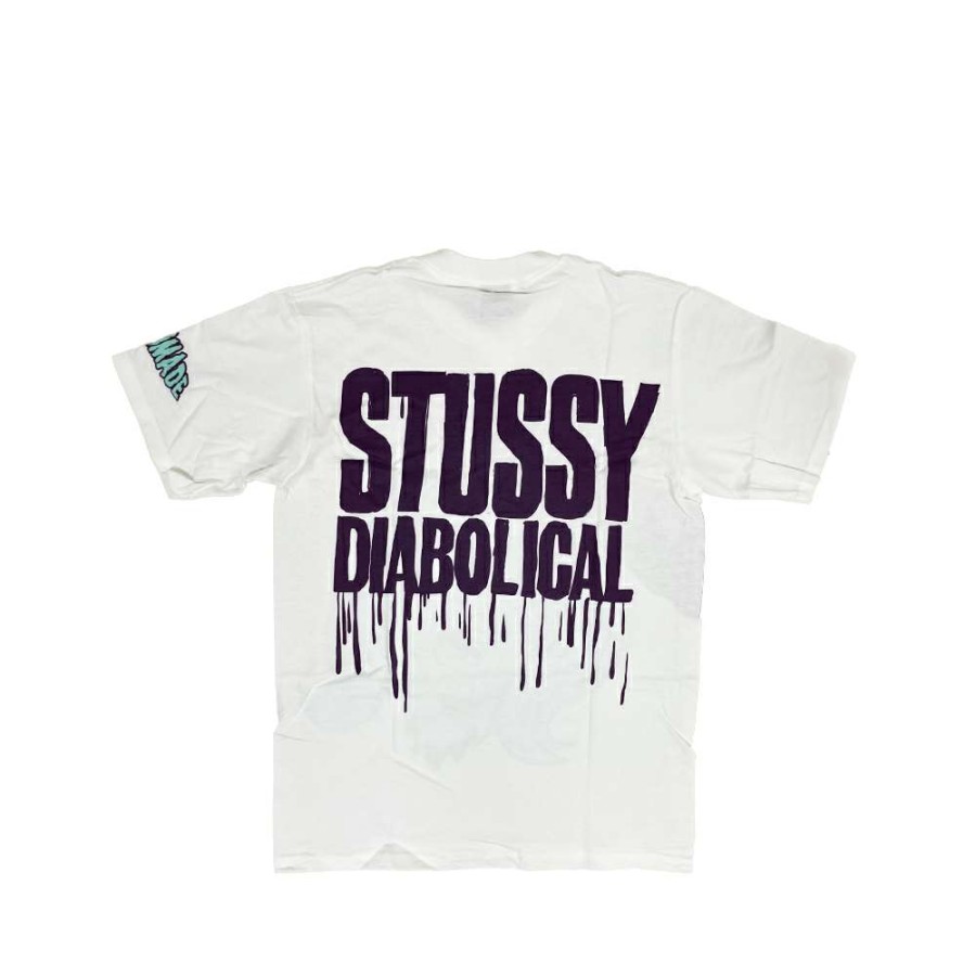 Heritage * | Stussy Customade Diabolical Gear Head White Tee Limited Edition Fcsc1901918 Discount