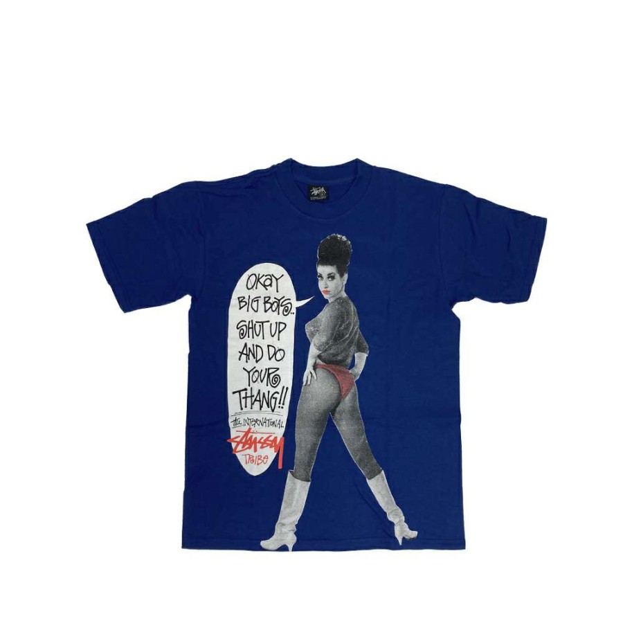 Heritage * | Stussy Tribe Okay Big Boys Blue Tee Limited Edition Discount