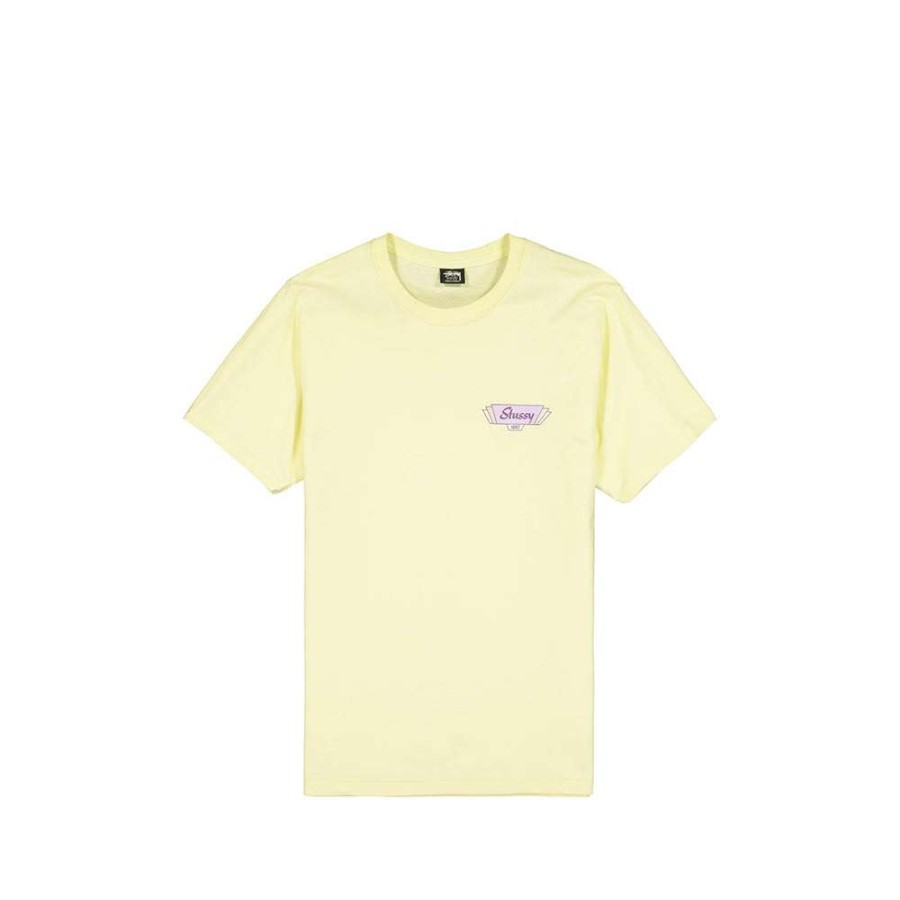 T-Shirts & Polo * | Stussy Palm Springs Tee Pale Yellow 1904691 Discount