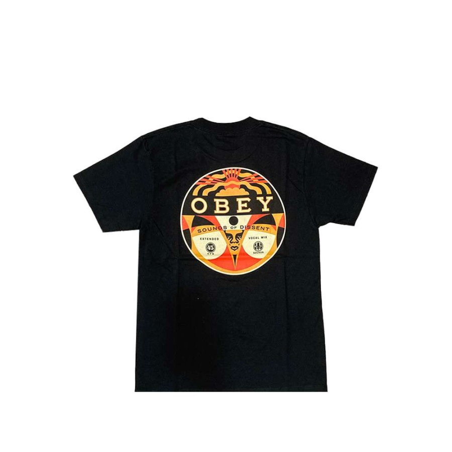 T-Shirts & Polo * | Obey Sound Of Dissent 45 T-Shirt Organic Pigment Dyed Black 165262982 Discount