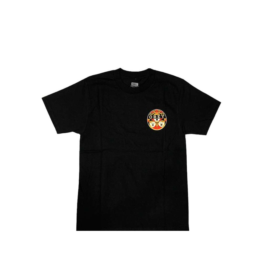 T-Shirts & Polo * | Obey Sound Of Dissent 45 T-Shirt Organic Pigment Dyed Black 165262982 Discount