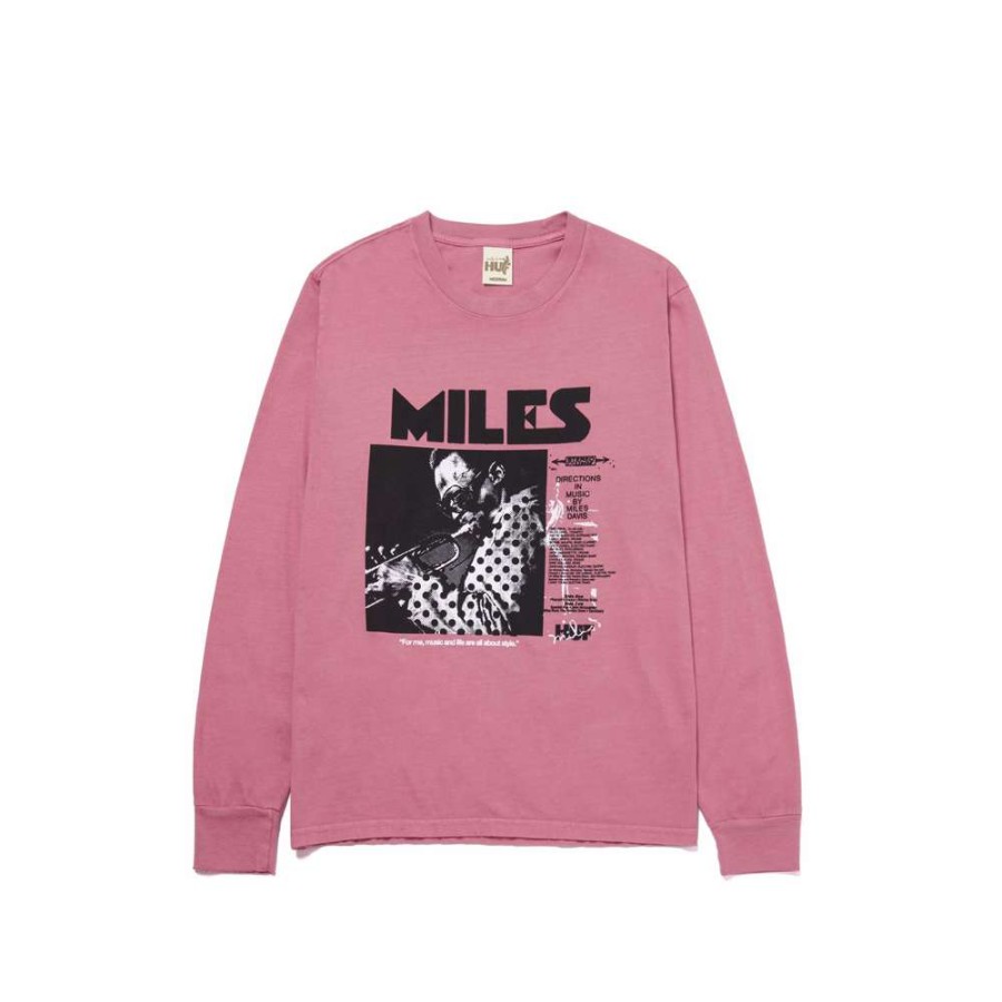 T-Shirts & Polo * | Huf X Miles Davis Voodoo Washed L/S Tee Dusty Rose Ts01761 Discount