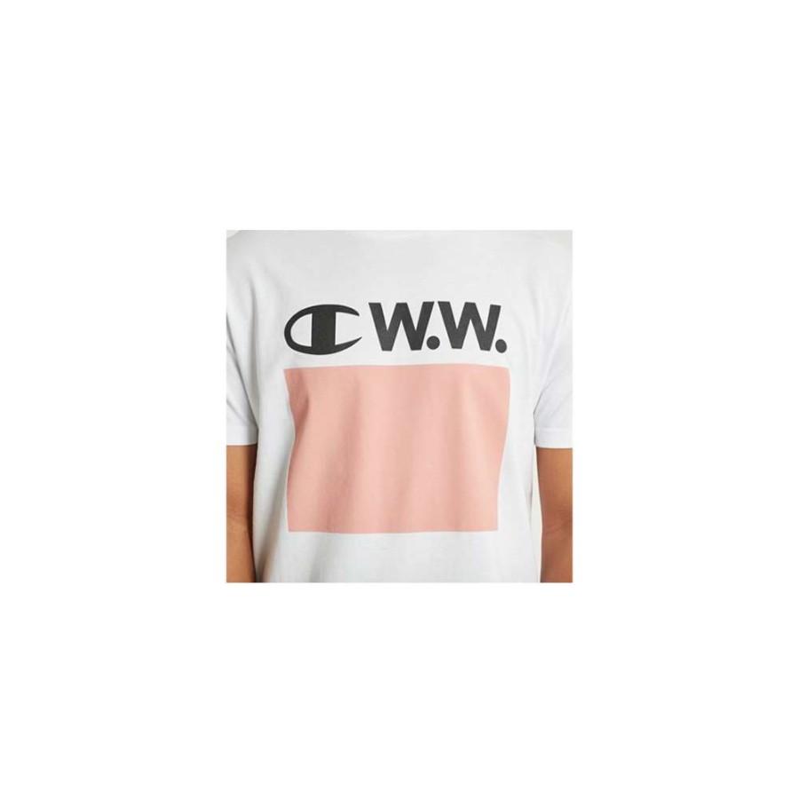 T-Shirts & Polo * | Wood Wood X Champion Alec T-Shirt Bright White 211085 Promotion