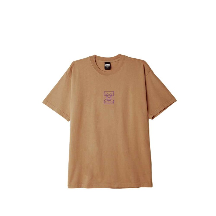 T-Shirts & Polo * | Obey Icon Face Outline Heavyweight Box T-Shirt Rabbits Paw 166912941E Discount