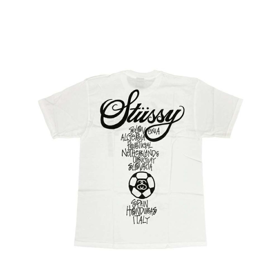 Heritage * | Stussy Sc Ss Wc World Cup White Tee Limited Edition Discount