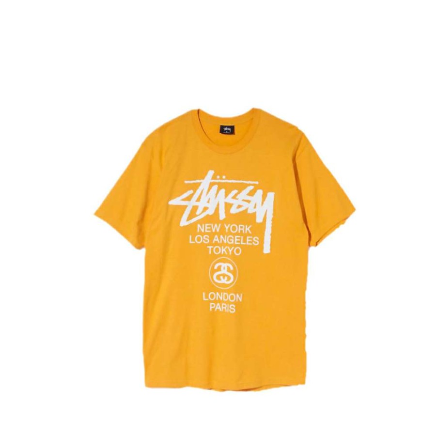 Heritage * | Stussy World Tour Ss Tee Mustard 3903168 Sale