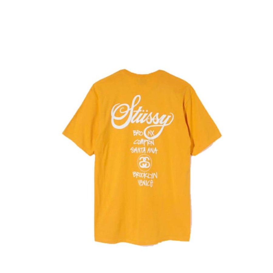 Heritage * | Stussy World Tour Ss Tee Mustard 3903168 Sale