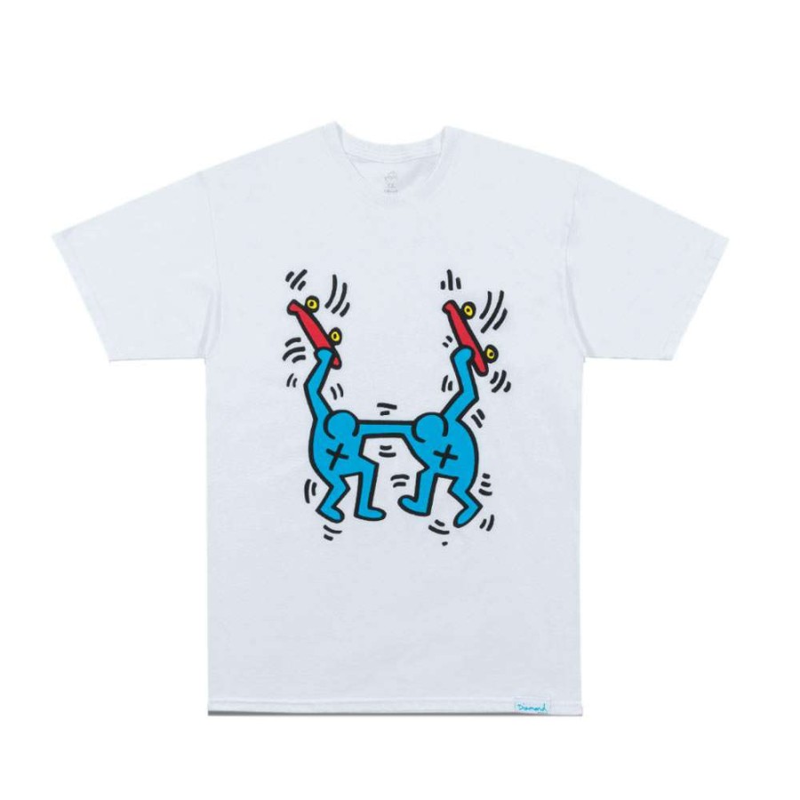 T-Shirts & Polo * | Diamond Supply Co. X Keith Haring Stand Together Tee White Discount