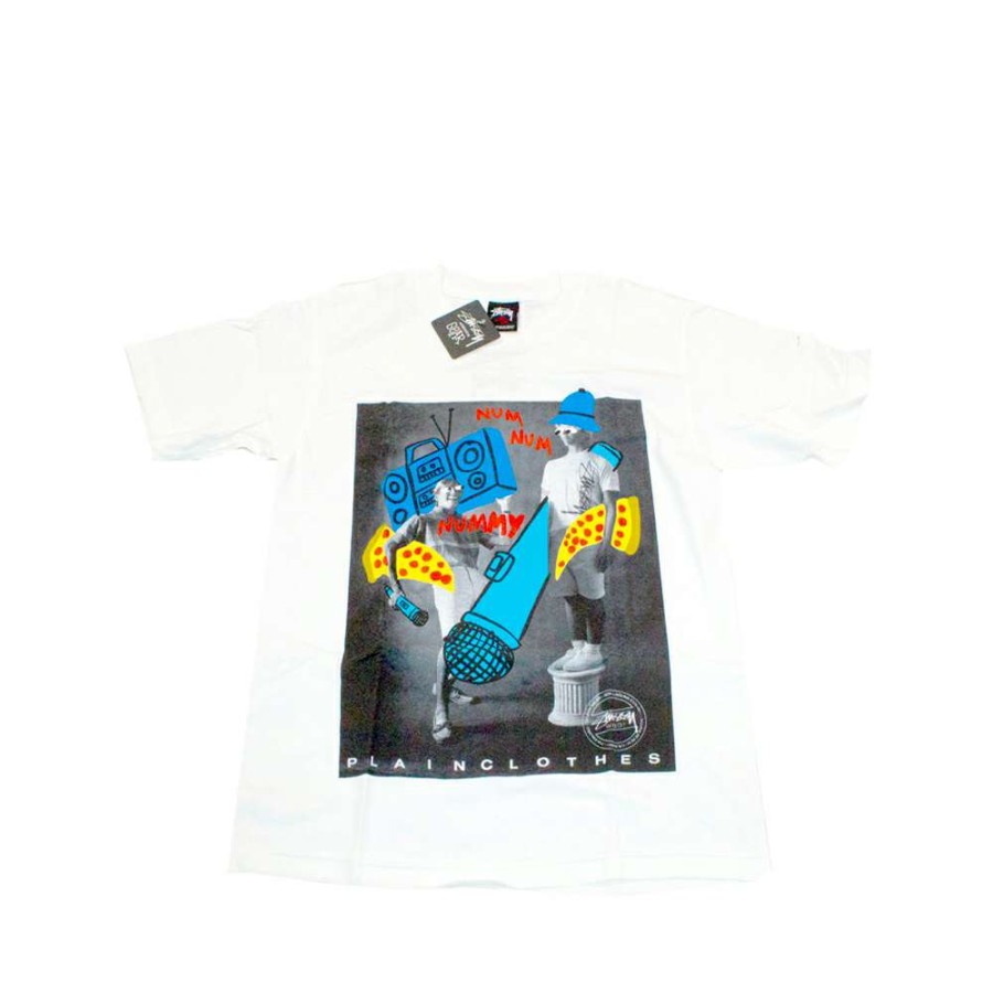 Heritage * | Stussy X Reas Num Num Mummy Pizza Boyz Tee White Limited Edition Sale