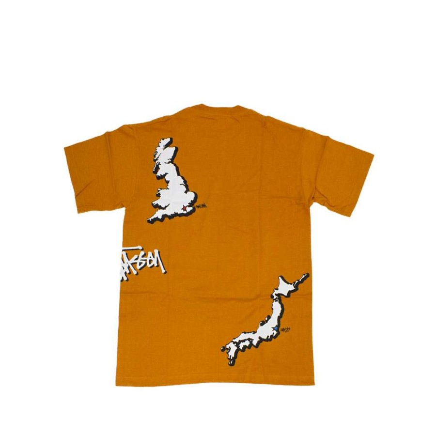 T-Shirts & Polo * | Stussy Mappin' Orange Tee Limited Edition 1901153 Sale