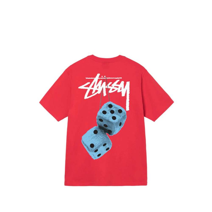 T-Shirts & Polo * | Stussy Fuzzy Dice Tee Red 1904765 Promotion