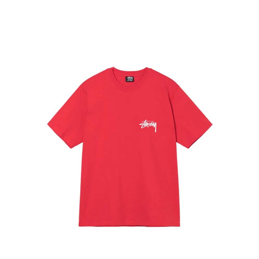 T-Shirts & Polo * | Stussy Fuzzy Dice Tee Red 1904765 Promotion