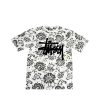 Heritage * | Stussy Flowers All Over Print White / Black Tee Limited Edition 014711 Sale