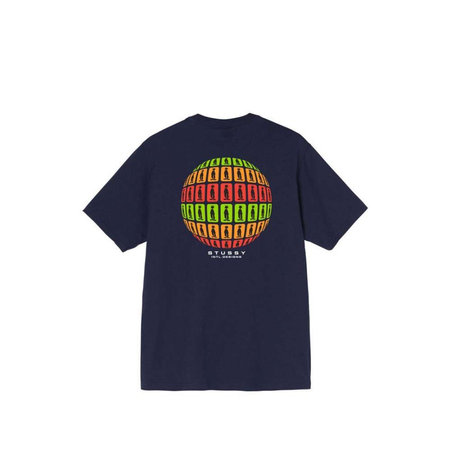 T-Shirts & Polo * | Stussy Stratosphere Tee Navy 1904716 Sale