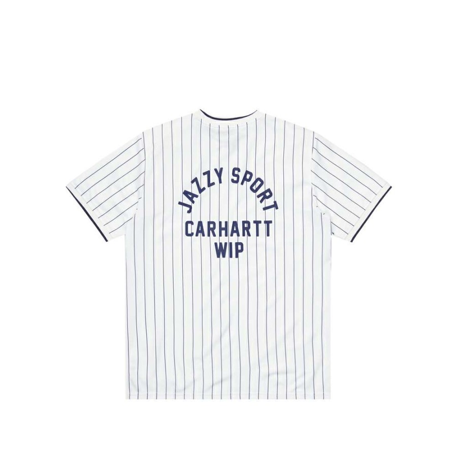 T-Shirts & Polo * | Carhartt Wip X Jazzy Sport S/S Jersey T-Shirt White/Navy Stripes I029386-6 Sale