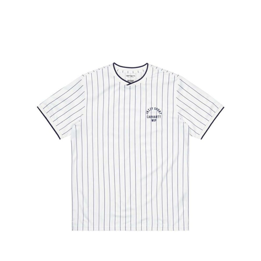 T-Shirts & Polo * | Carhartt Wip X Jazzy Sport S/S Jersey T-Shirt White/Navy Stripes I029386-6 Sale