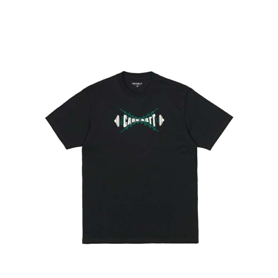 T-Shirts & Polo * | Carhartt Wip S/S Wave Script T-Shirt Black I029030-14 Sale