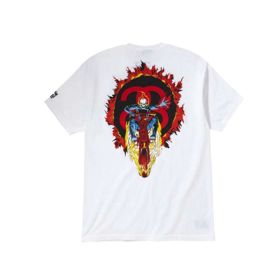 Heritage * | Stussy Marvel Ghost Rider T-Shirt Manica Corta Serie Limitata White Discount