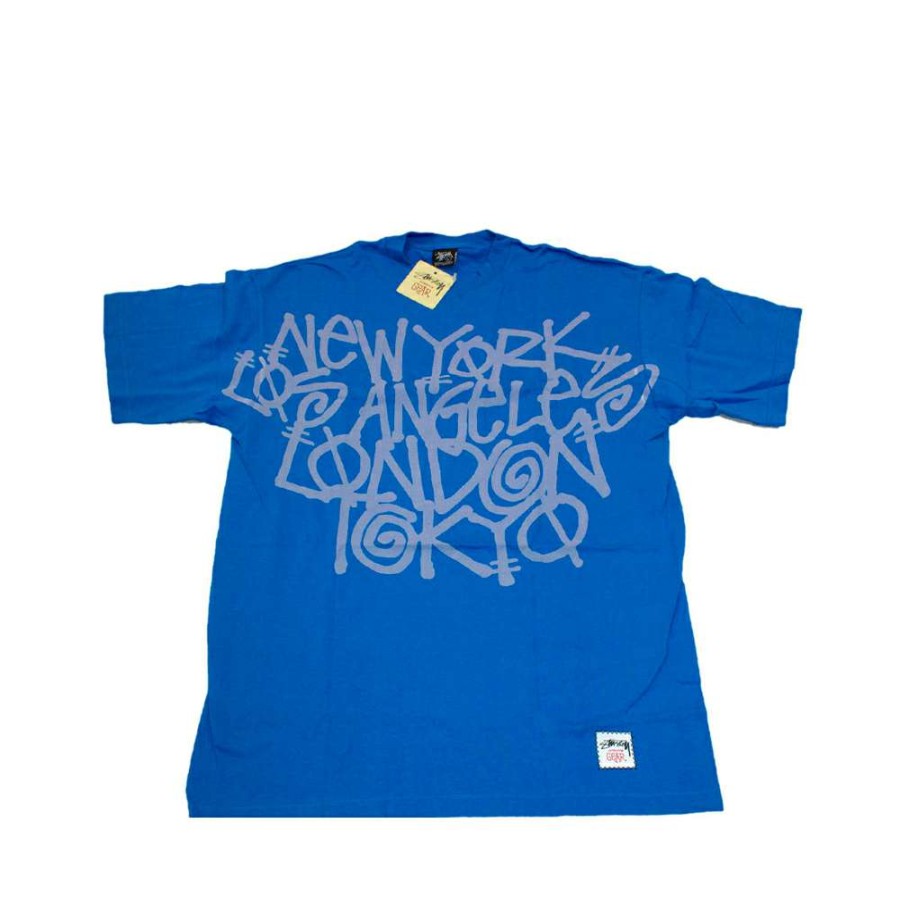 Heritage * | Stussy Gear Crazy City Blue Tee Limited Edition Sale